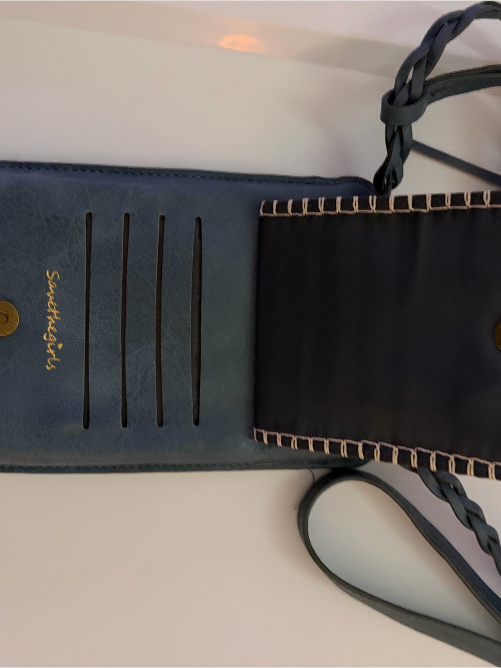 Sierra Girls Blue Braided-Strap Crossbody Wallet